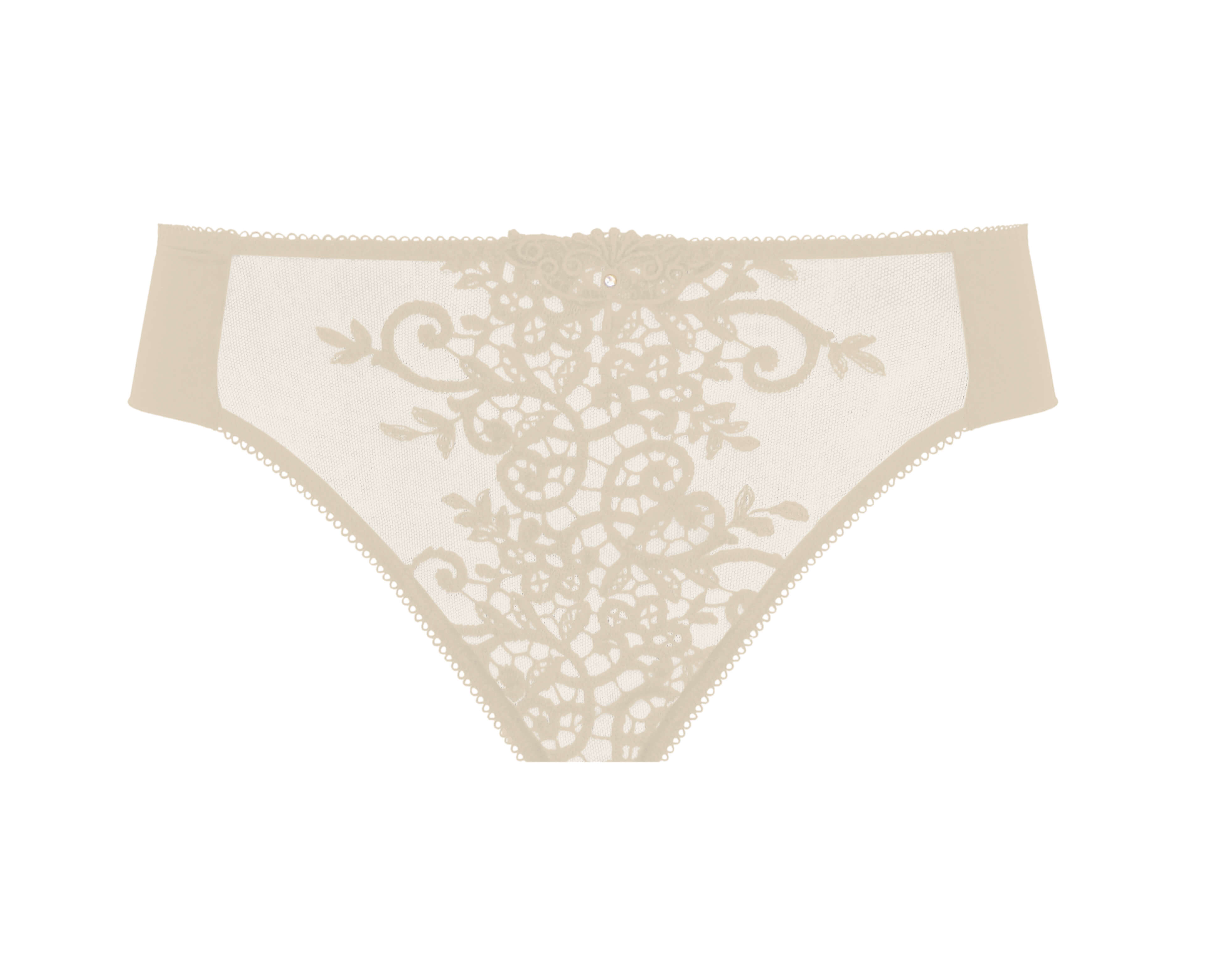 String Brodé Empreinte Fleurs - Taille FR40 - Jaune - Neuf Avec étiquettes - 80% Polyamide 20% élasthanne